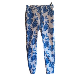 Masseys blue and white floral pants for Spring . Size 4. Good used condition.